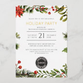 フェスティバル企業のクリスマスホリデーパーティー金ゴールド 箔招待状