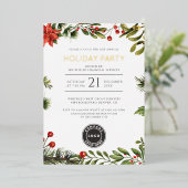 フェスティバル企業のクリスマスホリデーパーティー金ゴールド 箔招待状