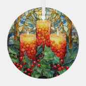 フェスティバル休日のキャンドル ガラスオーナメント (裏面)