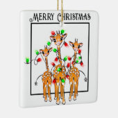 フェスティバル休日のキリン赤い緑の光 セラミックオーナメント (右)