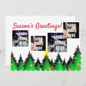 フェスティバル休日のクリスマスツリーとライト 案内状 (正面/裏面)