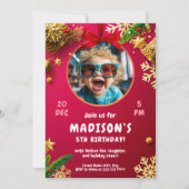 フェスティバル休日をテーマにした子供の誕生日パーティー 招待状 (正面)