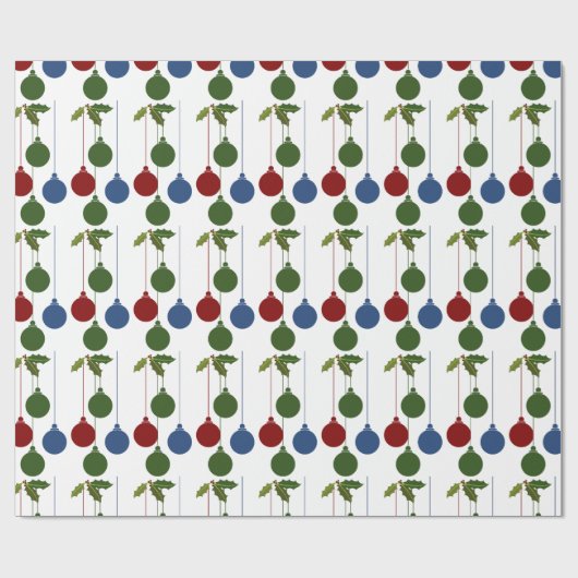 フェスティバル休日クリスマスオーナメントの背景 ラッピングペーパー (フラット)