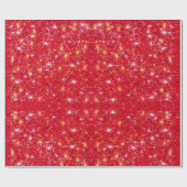 フェスティバル休日グリッター赤金ゴールド銀パターン ラッピングペーパー (フラット)