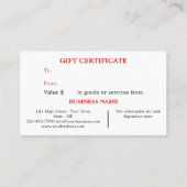 フェスティバル休暇商品券テンプレート 割引カード (裏面)