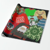 フェスティバル会社のロゴを追加の醜いクリスマスセーター ラッピングペーパー (アンロールド)