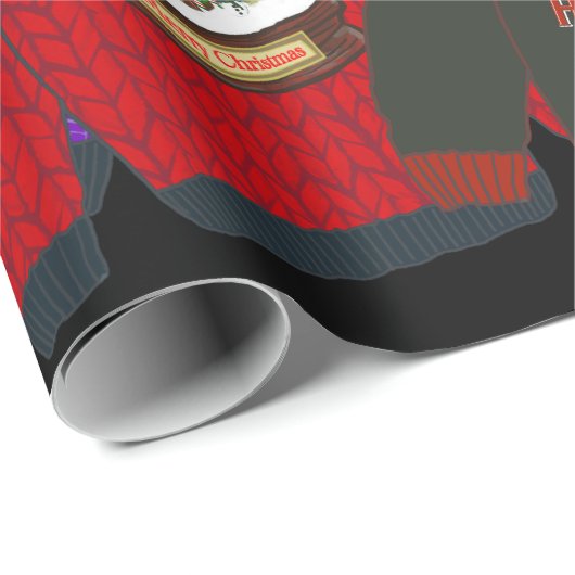 フェスティバル会社のロゴを追加の醜いクリスマスセーター ラッピングペーパー (ロールコーナー)