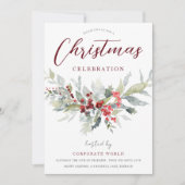 フェスティバル会社オフィス企業のクリスマスパーティー 招待状 (正面)