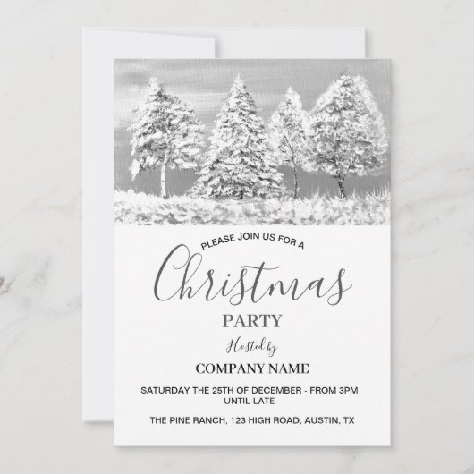 フェスティバル会社オフィス企業のクリスマスパーティー 招待状 (正面)