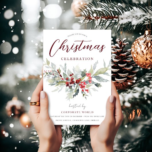 フェスティバル会社オフィス企業のクリスマスパーティー 招待状