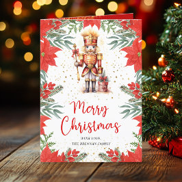 フェスティバル伝統的くるみ割り植物性クリスマス シーズンカード