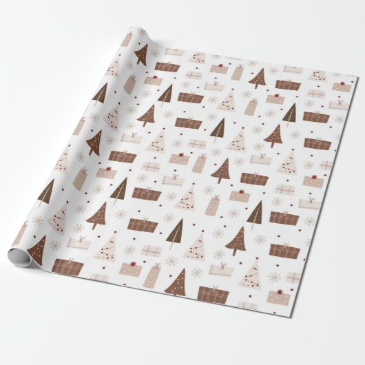 フェスティバル伝統的北欧の木ギフトクリスマスクリスマス ラッピングペーパー (アンロールド)