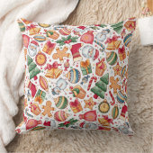 フェスティバル伝統的水彩模様クリスマスサンタ クッション (ブランケット)