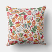 フェスティバル伝統的水彩模様クリスマスサンタ クッション (裏面)