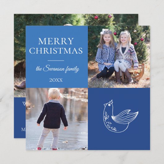 フェスティバル伝統 |ホリデーフォトカード シーズンカード (正面/裏面)