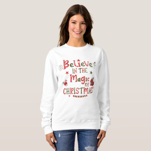 フェスティバル信じのクリスマススウェットシャツの魔法 スウェットシャツ (正面フル)