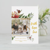 フェスティバル信仰ホープ愛2 – 写真クリスマス 箔シーズンカード (立ち正面)