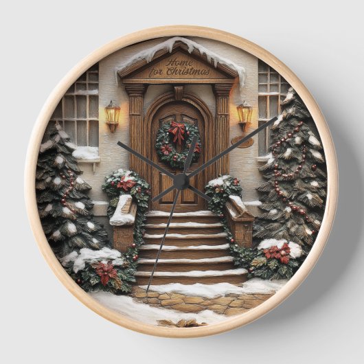 フェスティバル入り口リース。 壁時計 (正面)