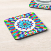 フェスティバル円形デザイン付きコースターカラフルセット コースター (左側)