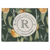 フェスティバル冬のエレガンス：水の色モノグラムの ラージペーパーバッグ (正面)