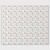 フェスティバル冬のクリスマスツリーのパタモダンーン ラッピングペーパー (フラット)