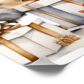 フェスティバル冬のクリスマスパーティーウェルカムサイン ポスター (角)