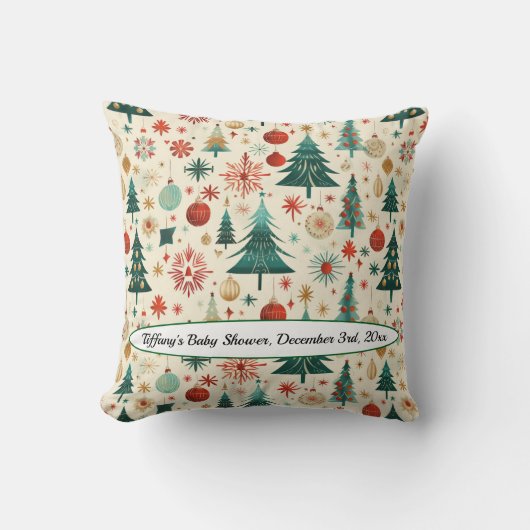 フェスティバル冬のパターン赤ちゃんシャワー クッション (正面)