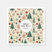 フェスティバル冬のパターン赤ちゃんシャワー スタンダードカクテルナプキン (正面)