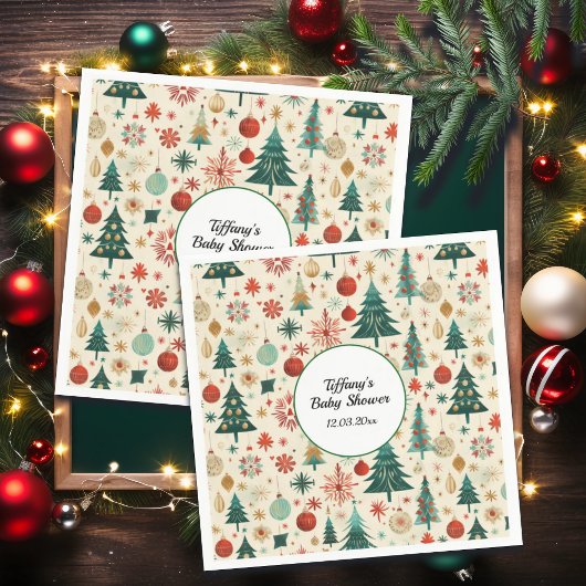 フェスティバル冬のパターン赤ちゃんシャワー スタンダードカクテルナプキン