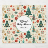 フェスティバル冬のパターン赤ちゃんシャワー スパークリングワインラベル (シングルラベル)