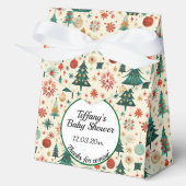 フェスティバル冬のパターン赤ちゃんシャワー フェイバーボックス (正面)