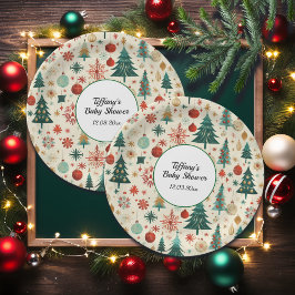 フェスティバル冬のパターン赤ちゃんシャワー ペーパープレート
