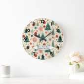 フェスティバル冬のパターン赤ちゃんシャワー ラージ壁時計 (ホーム)