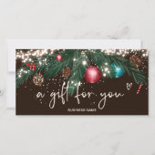 フェスティバル冬のリースロゴギフト証明書ブラウン (正面)