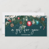 フェスティバル冬のリースロゴギフト証明書ブルー (正面)