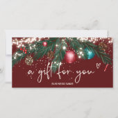 フェスティバル冬のリースロゴギフト証明書赤 (正面)