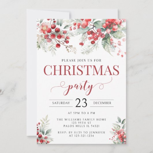 フェスティバル冬の果実の森のクリスマスパーティー 招待状 (正面)