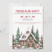 フェスティバル冬の水の色のクリスマスパーティー 招待状 (正面)