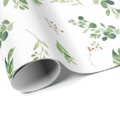 フェスティバル冬の緑の水の色の植物学 ラッピングペーパー (ロールコーナー)