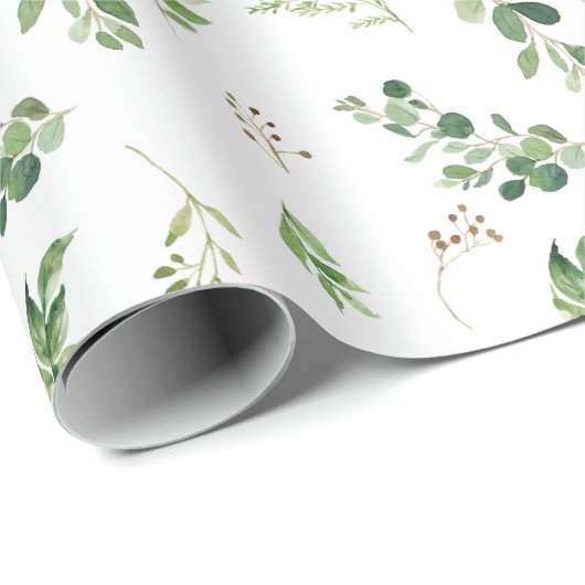 フェスティバル冬の緑の水の色の植物学 ラッピングペーパー (ロールコーナー)