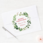 フェスティバル冬の緑 |休日 ラウンドシール (封筒)