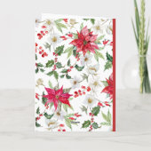 フェスティバル冬の花のパターンのクリスマスフォト シーズンカード (裏面)