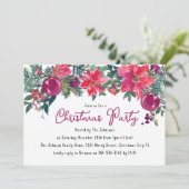 フェスティバル冬の花模様とベリーのクリスマスパーティー 招待状 (スタンド正面)