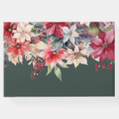 フェスティバル冬の花模様結婚クリスマス ゲストブック (裏面)