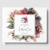 フェスティバル冬の花模様結婚クリスマス ゲストブック (正面)