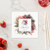 フェスティバル冬の花模様結婚クリスマス スタンダードカクテルナプキン (インサイチュ)