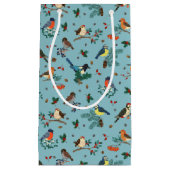 フェスティバル冬の鳥クリスマスパターン スモールペーパーバッグ (正面)