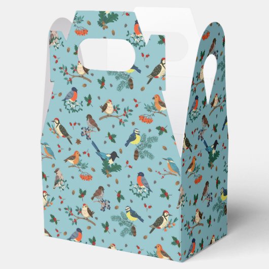 フェスティバル冬の鳥クリスマスパターン フェイバーボックス (オープン)