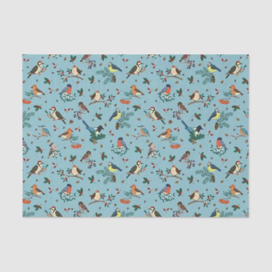 フェスティバル冬の鳥クリスマスパターン 薄葉紙 (正面)
