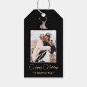 フェスティバル冬の鹿の写真クリスマスギフトタグ ギフトタグ (正面)